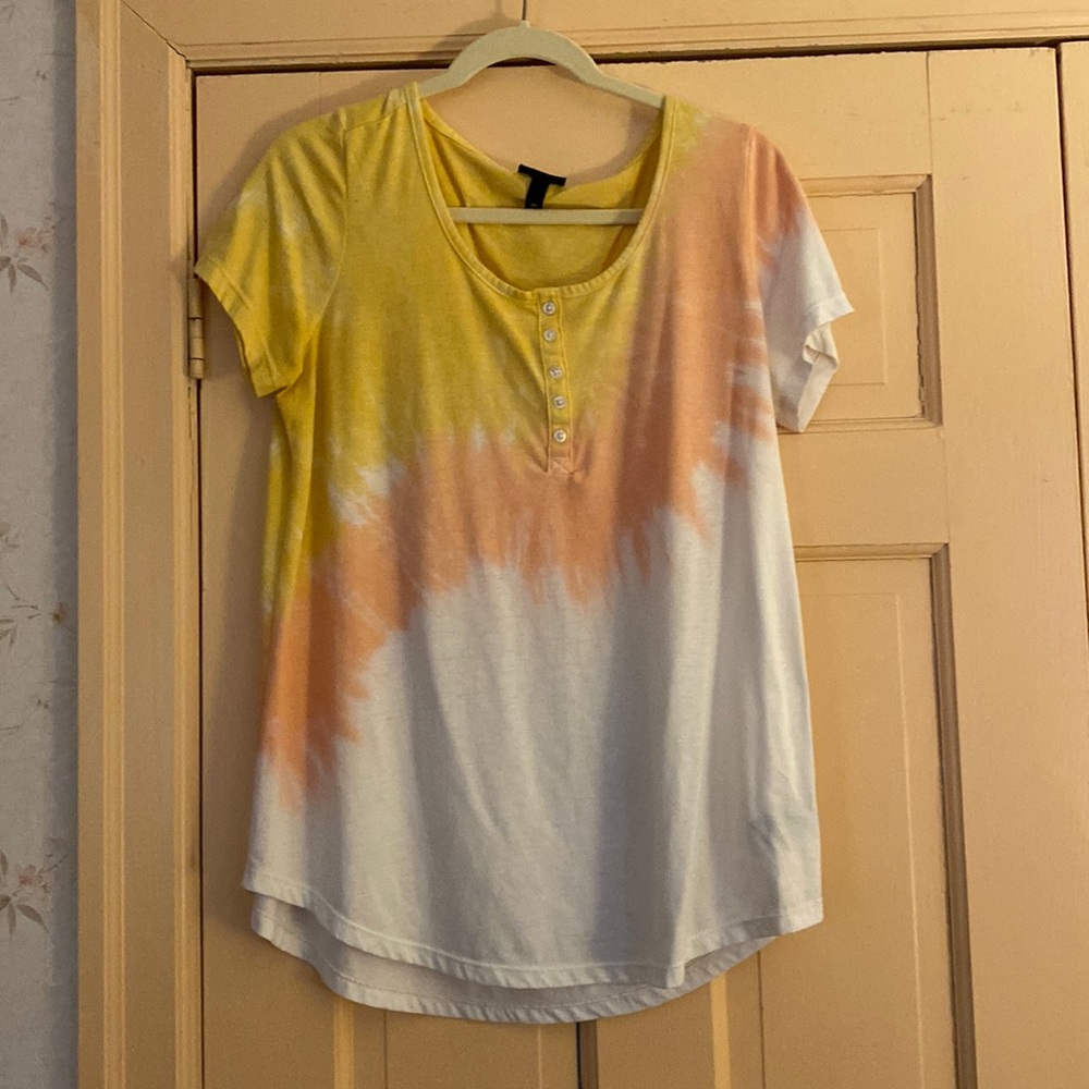Peach Tie-Dye Triblend Henley